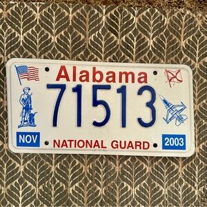 Alabama National Guard License Plate